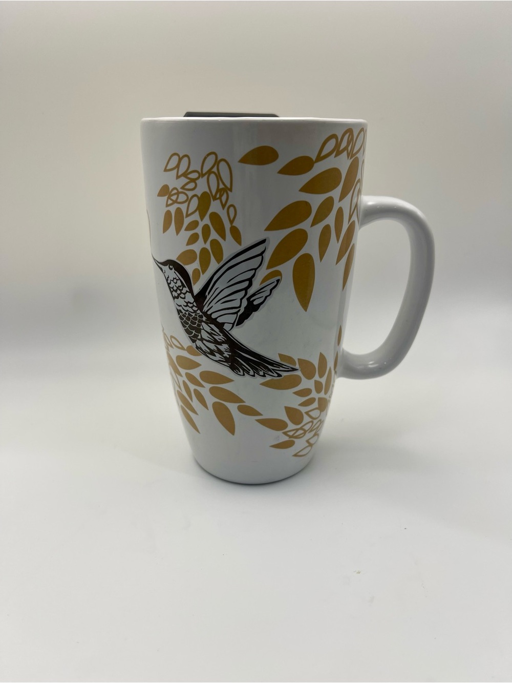 Starbucks 2017 Hummingbird Tall Ceramic Mug with Lid 16 ounces